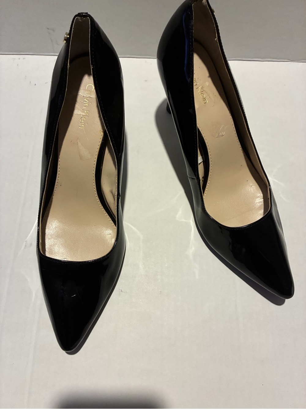Calvin Klein Black Patent Pointed-Toe Stiletto Pumps
